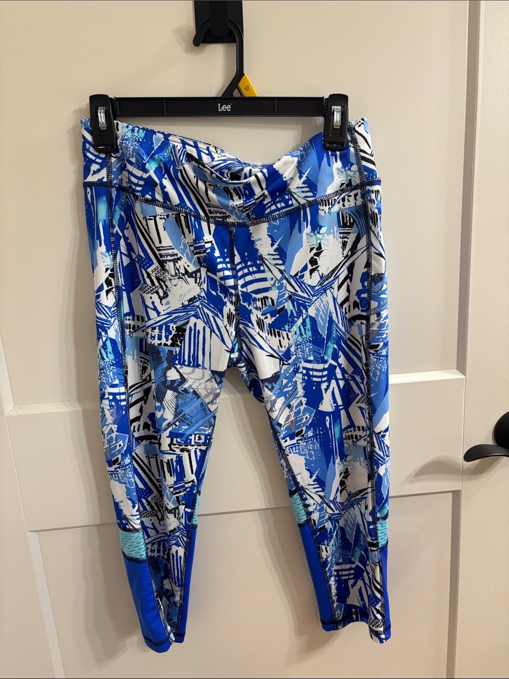 Danskin Blue, White & Black Abstract Print Leggings